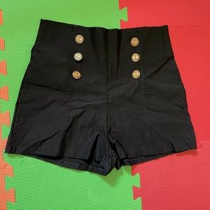 Oboe u.s.a. High waist black stretchy sailor shorts